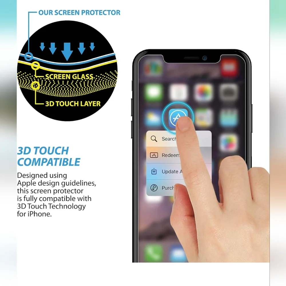 Screen Protector for iPhone X, XS, 11 Pro, Beam Electronics Tempered Glass 4pack